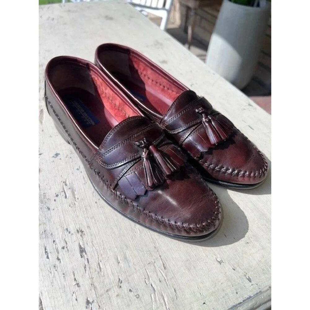 Giorgio Brutini “Le Glove” Tassel Kiltie Loafers in Wine Mn’s Sz 8.5D GC